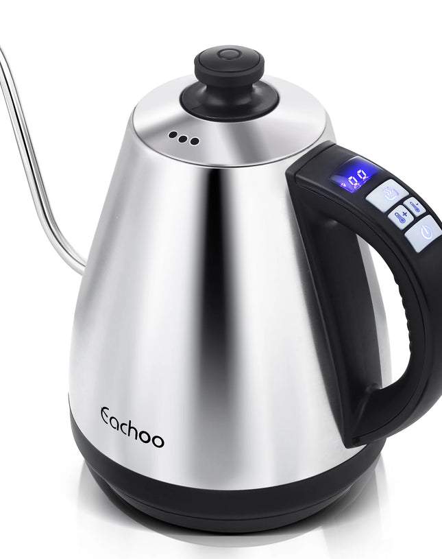 Stainless Steel Electric Gooseneck Kettle with Coffee Dripper, Pour Over Coffee Kettle with Temperature Control, LED Display