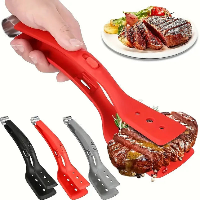Silicone Kitchen Tong Non-stick Steak Spatula Eggs Pancake Fried Turners Wide Mouth Kitchen Cooking Shovel for Barbecue Clip