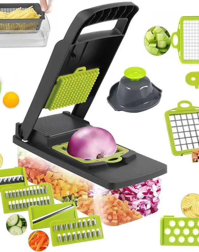 14 in 1 Multifunctional Vegetable Onion Manual Chopper Food Kitchen Potato Cut Shredder Slicer Kitchen Gadget