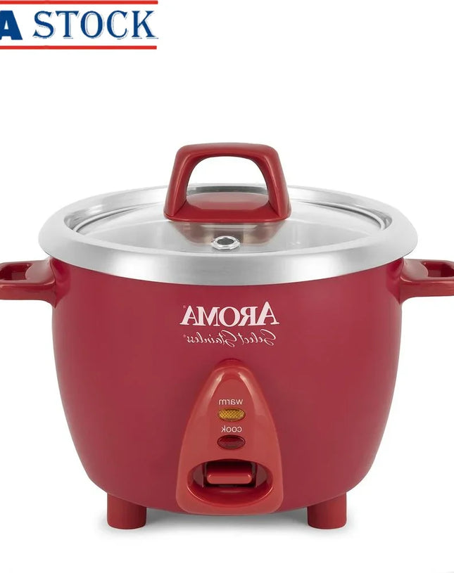 Stainless Rice Cooker Electric One Touch Automatic Cooking Dishwasher Safe Uncoated Inner Pot 6 Cup with Spatula and Measuring