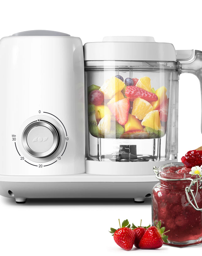 Baby Food Maker, 4 in 1 Baby Food Processor and Steamer, Puree Blender, Multifunctional Baby Puree Maker, Dishwasher Safe White