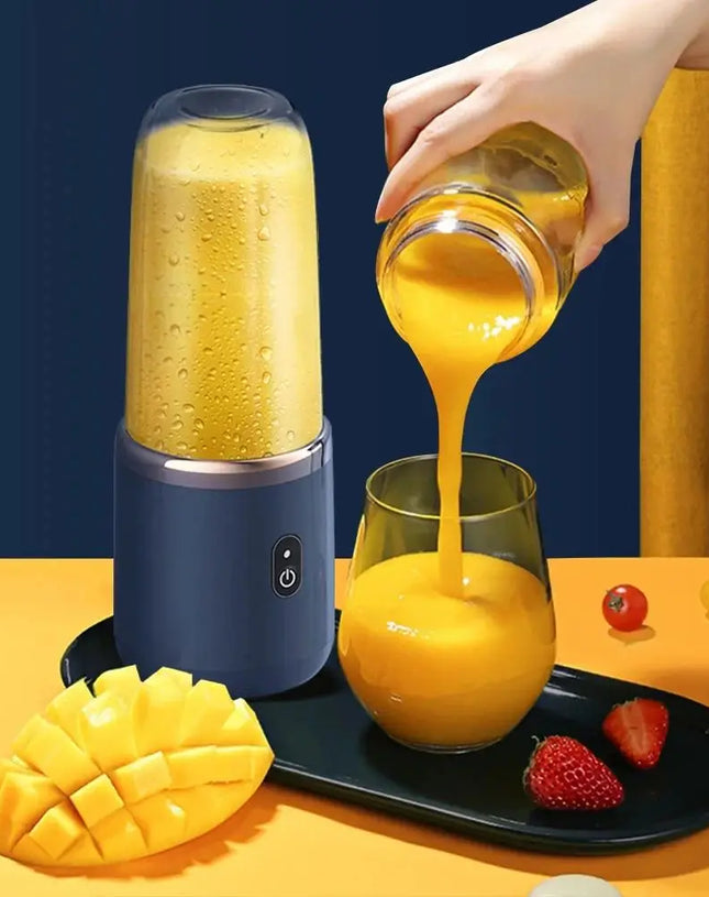 Portable Juicer Cup Smoothie Blender 6 Blade Blender Bottle  Household Fruit Juicer Cup USB Rechargeable Juicer Kitchen Tool