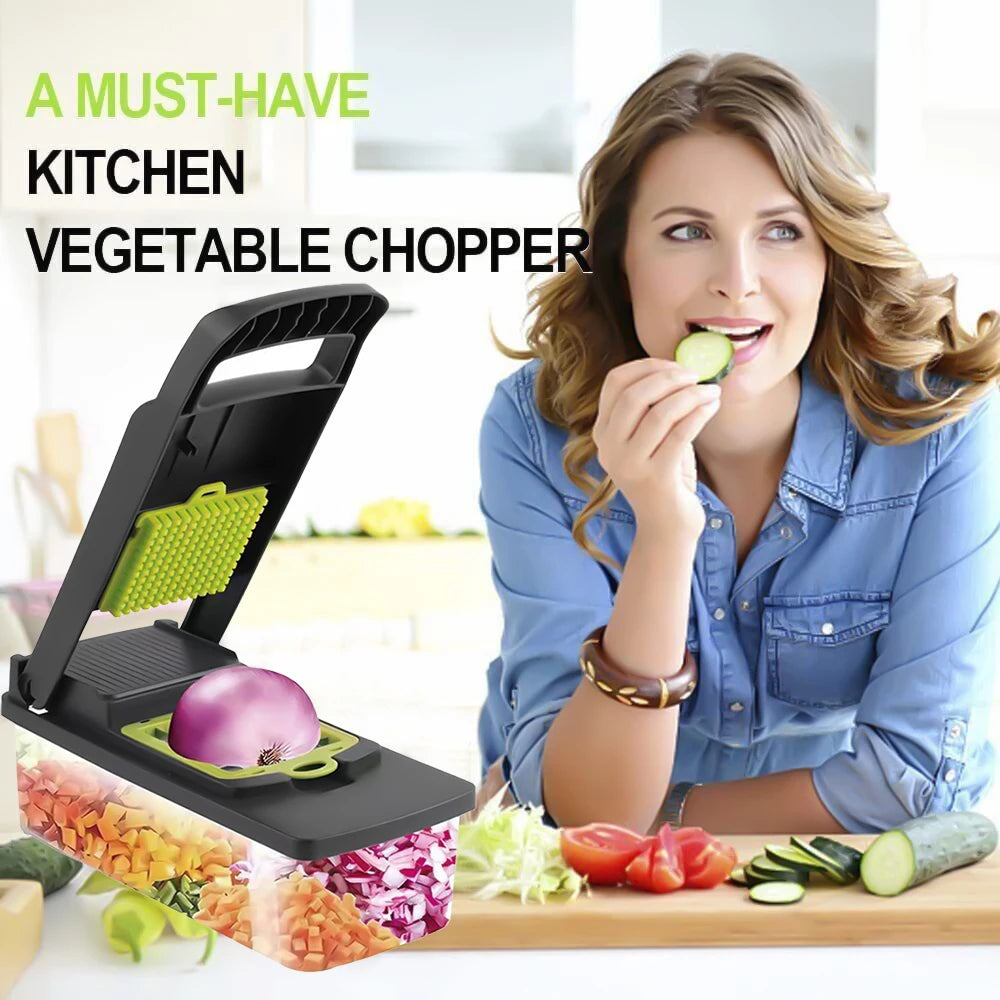 14 in 1 Multifunctional Vegetable Onion Manual Chopper Food Kitchen Potato Cut Shredder Slicer Kitchen Gadget