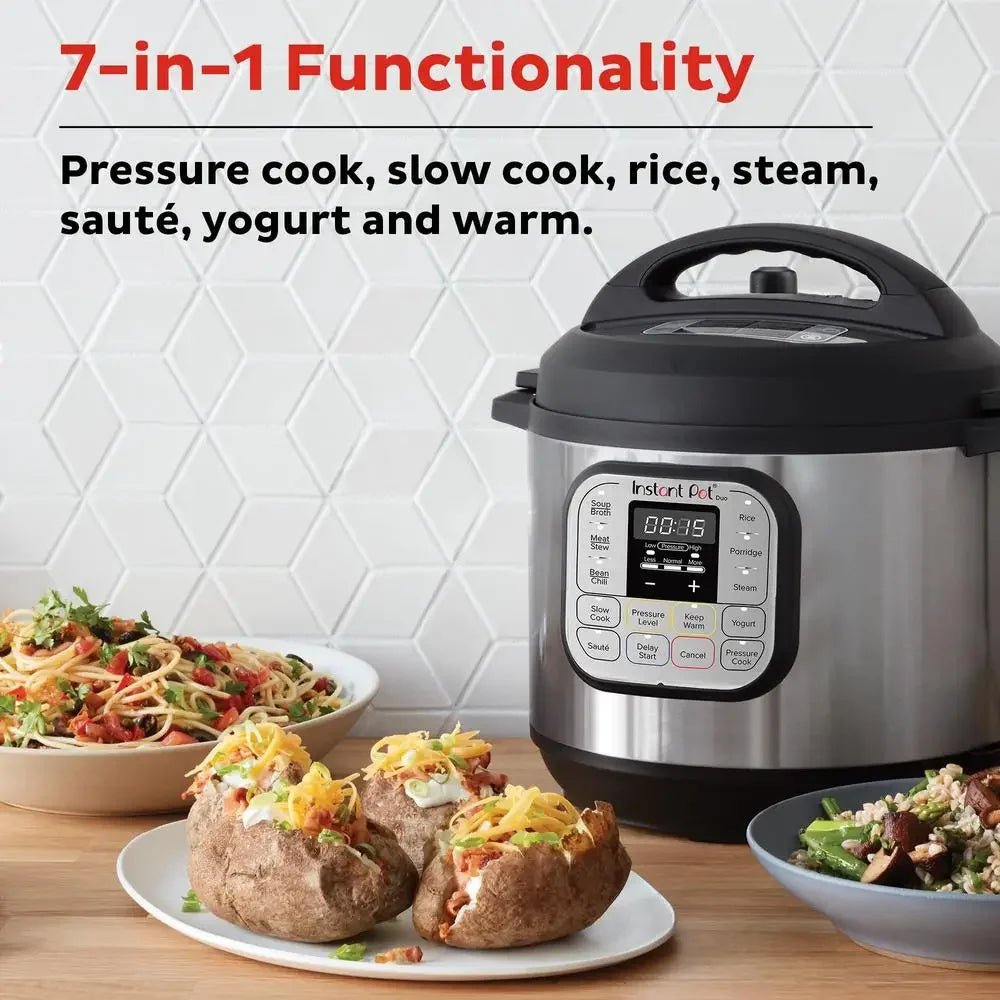 7-in-1 Electric Pressure Cooker Steamer Slow Cooker Rice Maker Sauté Yogurt Warmer Sterilizer Includes Free Recipe App