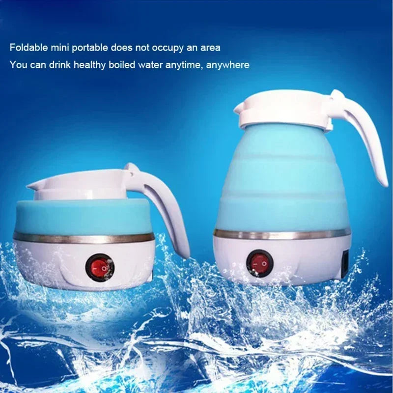 220V 0.6L Mini Folding Kettle Portable Water Heater 600W Silicone Compression Electric Kettle Home Kettle Easy To Travel Xaomi