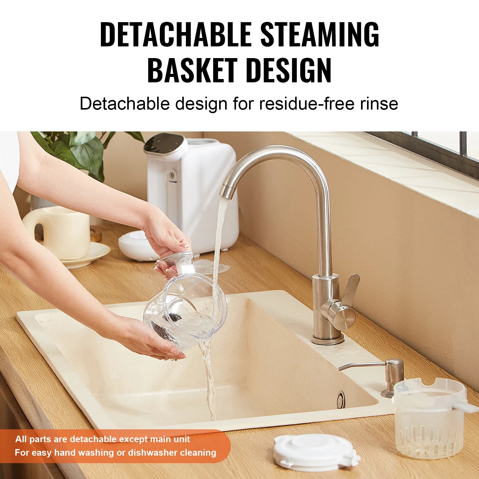 VEVOR Baby Food Maker 430W with 750 ml Tritan Bowl SUS304 5 in 1 Blender Steamer Grinder for Food Fruit Vegetable Meat