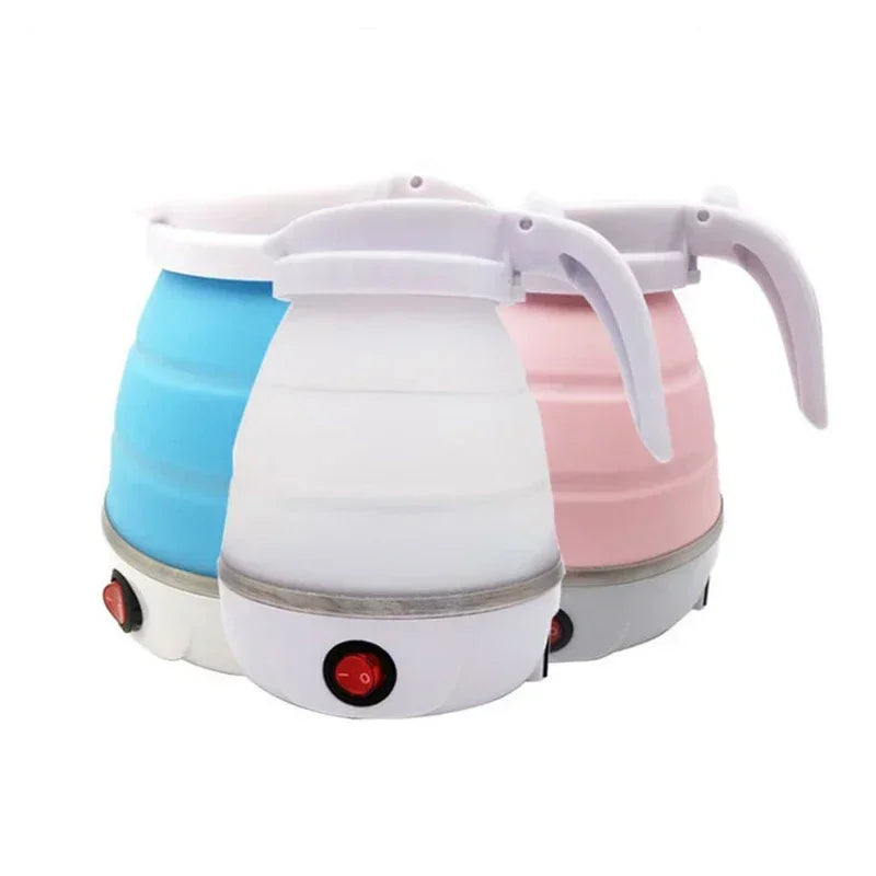 220V 0.6L Mini Folding Kettle Portable Water Heater 600W Silicone Compression Electric Kettle Home Kettle Easy To Travel Xaomi