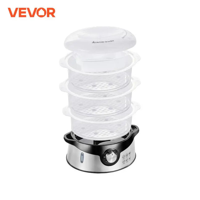 VEVOR Electric Food Steamer 9.5Qt/9L Electric Vegetable Steamer with 3-Tier Stackable Trays 800W Food-Grade Steamer for Cooking