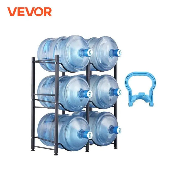 VEVOR 3/4/5 Tiers Water Jug Holder iron Water Bottle Holder Double/Single Row Easy Installation for Kitchen Office Living Room