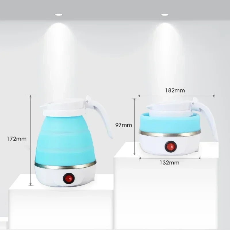 220V 0.6L Mini Folding Kettle Portable Water Heater 600W Silicone Compression Electric Kettle Home Kettle Easy To Travel Xaomi