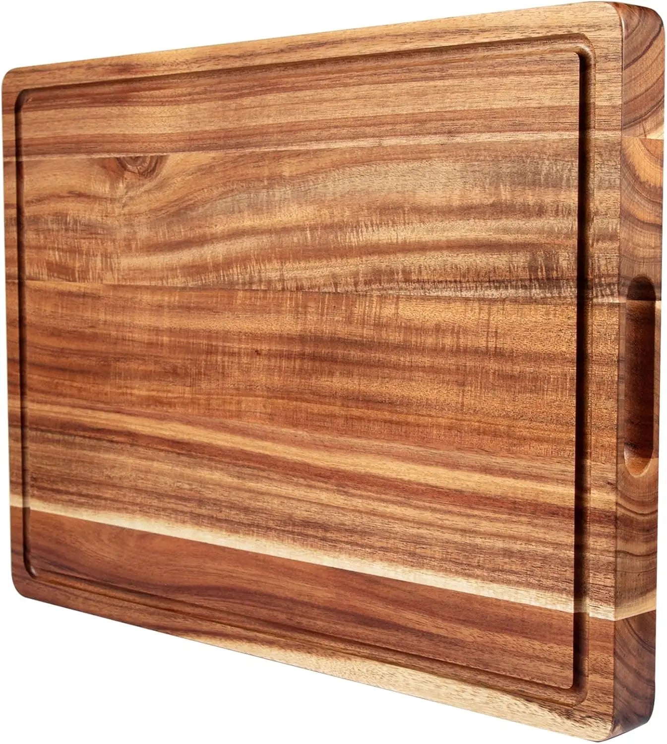 Reversible Wooden Cutting Board for Kitchen, Charcuterie Board Cheese Board with Deep Groove