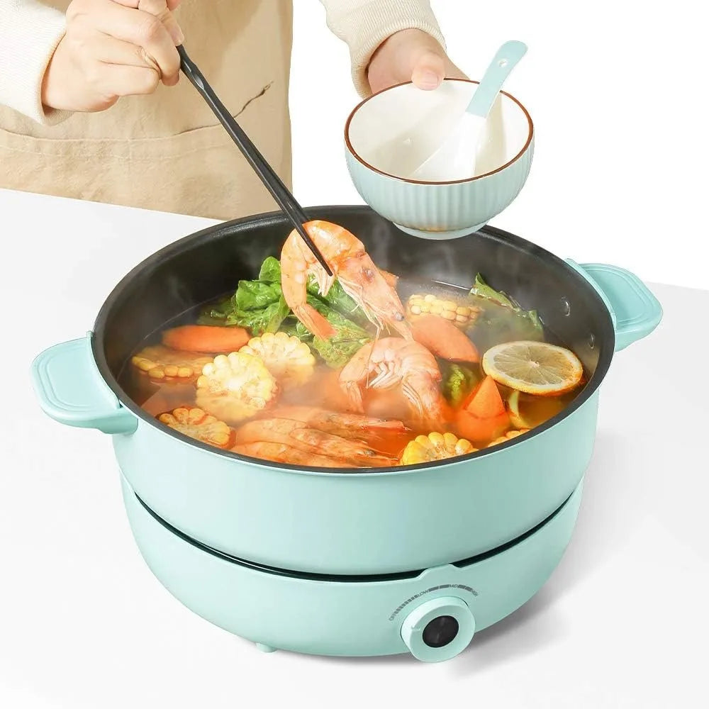 Hot Pot Electric with Induction Cooker Non-Stick Electric Skillet,Electric Pot for Cooking Burner with Shabu Shabu Pot Enjoy