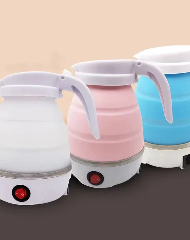 220V 0.6L Mini Folding Kettle Portable Water Heater 600W Silicone Compression Electric Kettle Home Kettle Easy To Travel Xaomi