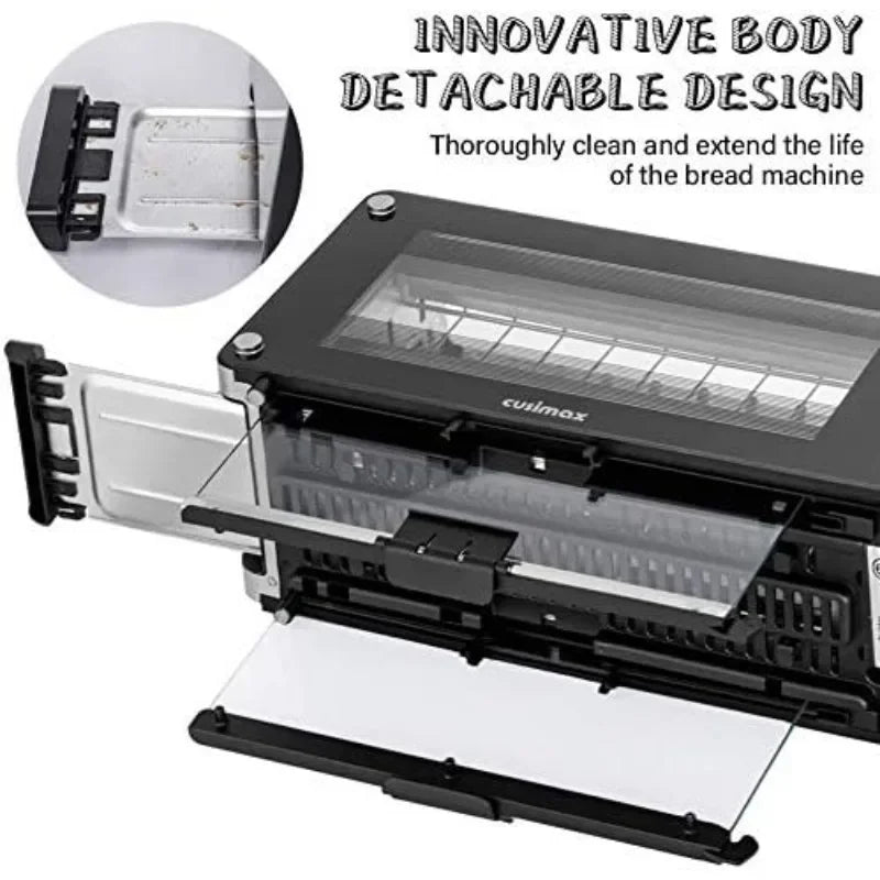 2 Slice,Toaster Long Slot with Glass Window Bagel Toasters,Artisan Bread Toaster Stainless Steel Wide Slot, Black Toaster