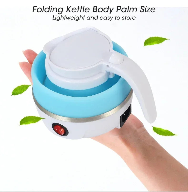 220V 0.6L Mini Folding Kettle Portable Water Heater 600W Silicone Compression Electric Kettle Home Kettle Easy To Travel Xaomi