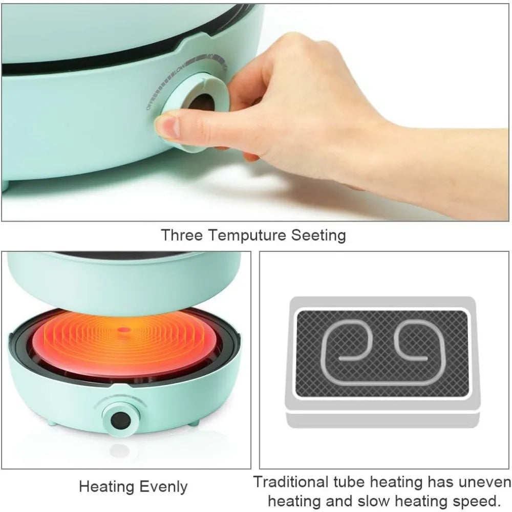 Hot Pot Electric with Induction Cooker Non-Stick Electric Skillet,Electric Pot for Cooking Burner with Shabu Shabu Pot Enjoy