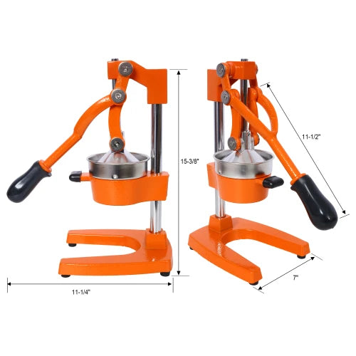 Cast Iron Citrus Juicer , Extra-Large Commercial Grade Manual Hand Press , Heavy Duty Countertop Squeezer for Fresh Orange Juice