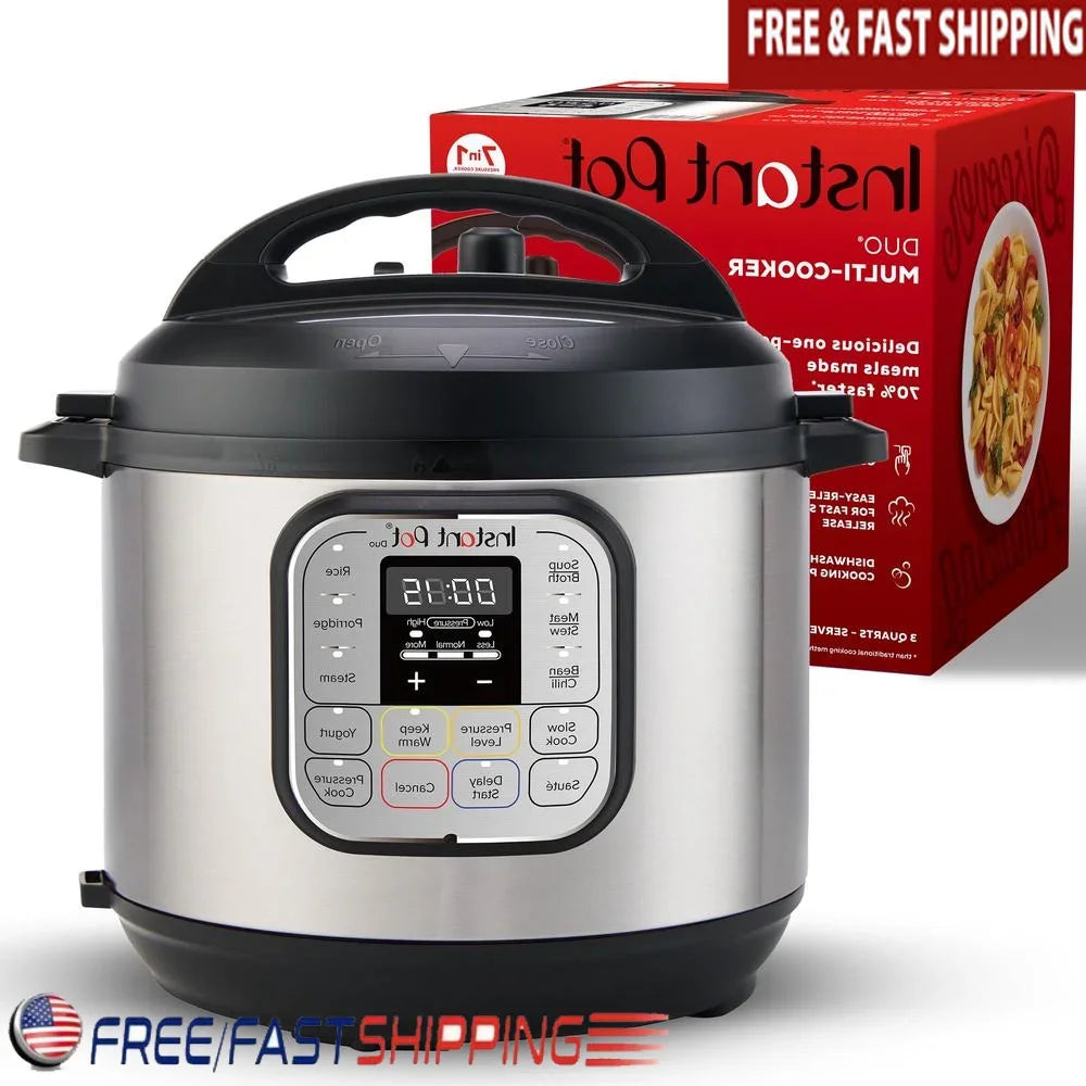 7-in-1 Electric Pressure Cooker Steamer Slow Cooker Rice Maker Sauté Yogurt Warmer Sterilizer Includes Free Recipe App