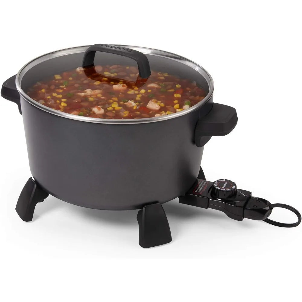 10-Quart Kitchen Kettle XL Multi-Cooker,Steamer,Black Deep-Fryer,Huge food capacity,maintains cooking temperatures automatically