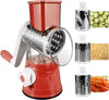 Cheese Grater Rotary, Rotary Grater for Kitchen, 3 in 1 Grater Vegetable Slicer with 3 Drum Blades,Fast Cutting Cheese Shredder