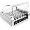 Electric 30 Hot Dog 11 Roller Grill Cooker Machine with Cover 1400-Watt - Commercial Grade