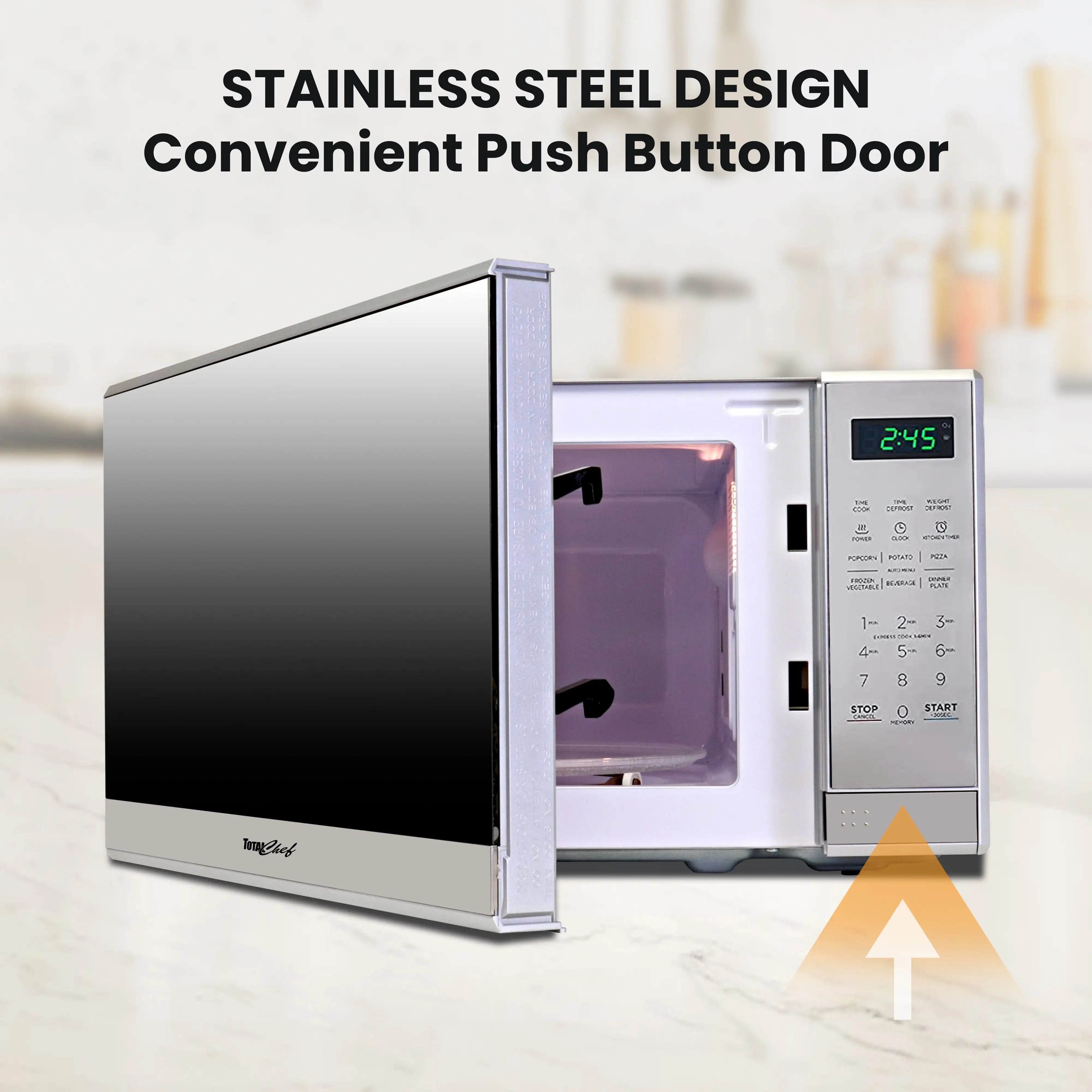 700W Microwave Oven, 0.7 Cu Ft, Digital Touchscreen, 6 Cooking Modes