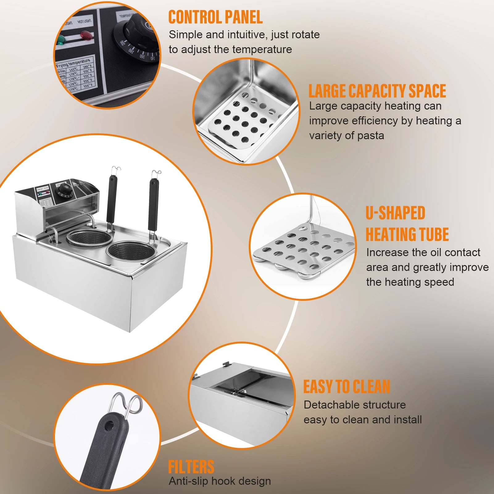 Electric Noodle Cooker Noodle Pasta Cooker Machine Rustproof Kitchen Cooking Utensils for Spaghetti Soup Fried Snacks Kind