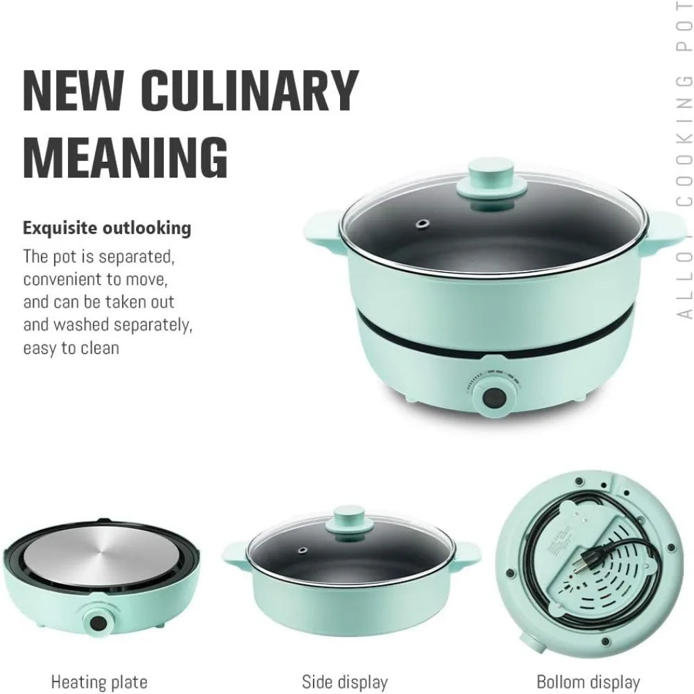 Hot Pot Electric with Induction Cooker Non-Stick Electric Skillet,Electric Pot for Cooking Burner with Shabu Shabu Pot Enjoy