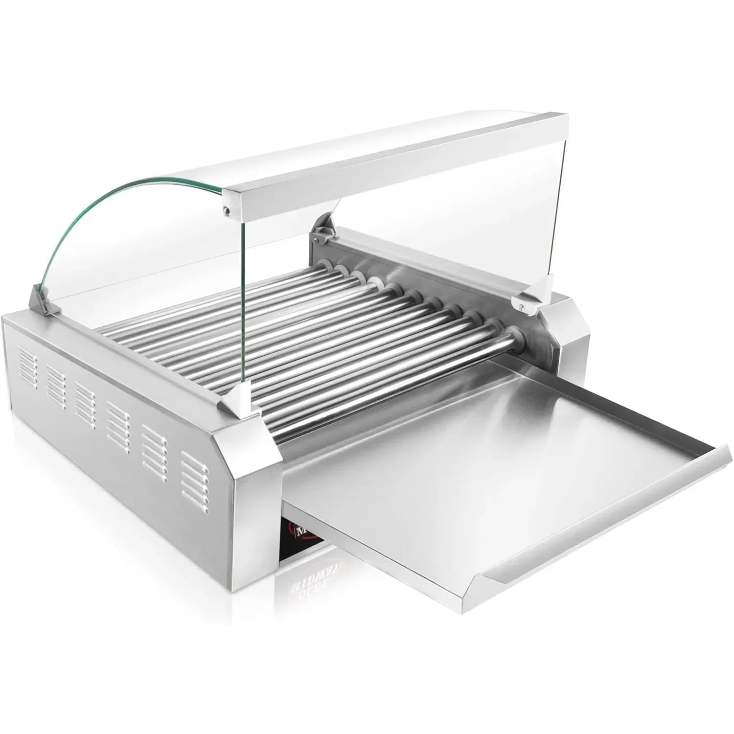 Electric 30 Hot Dog 11 Roller Grill Cooker Machine with Cover 1400-Watt - Commercial Grade